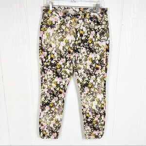 Madewell Floral Print Skinny Ankle Denim Blue Jeans Size 29